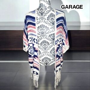 GARAGE Aztec Print Short Sleeve Cardigan- Small